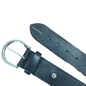 Lands' End Black Leather Belt Bag